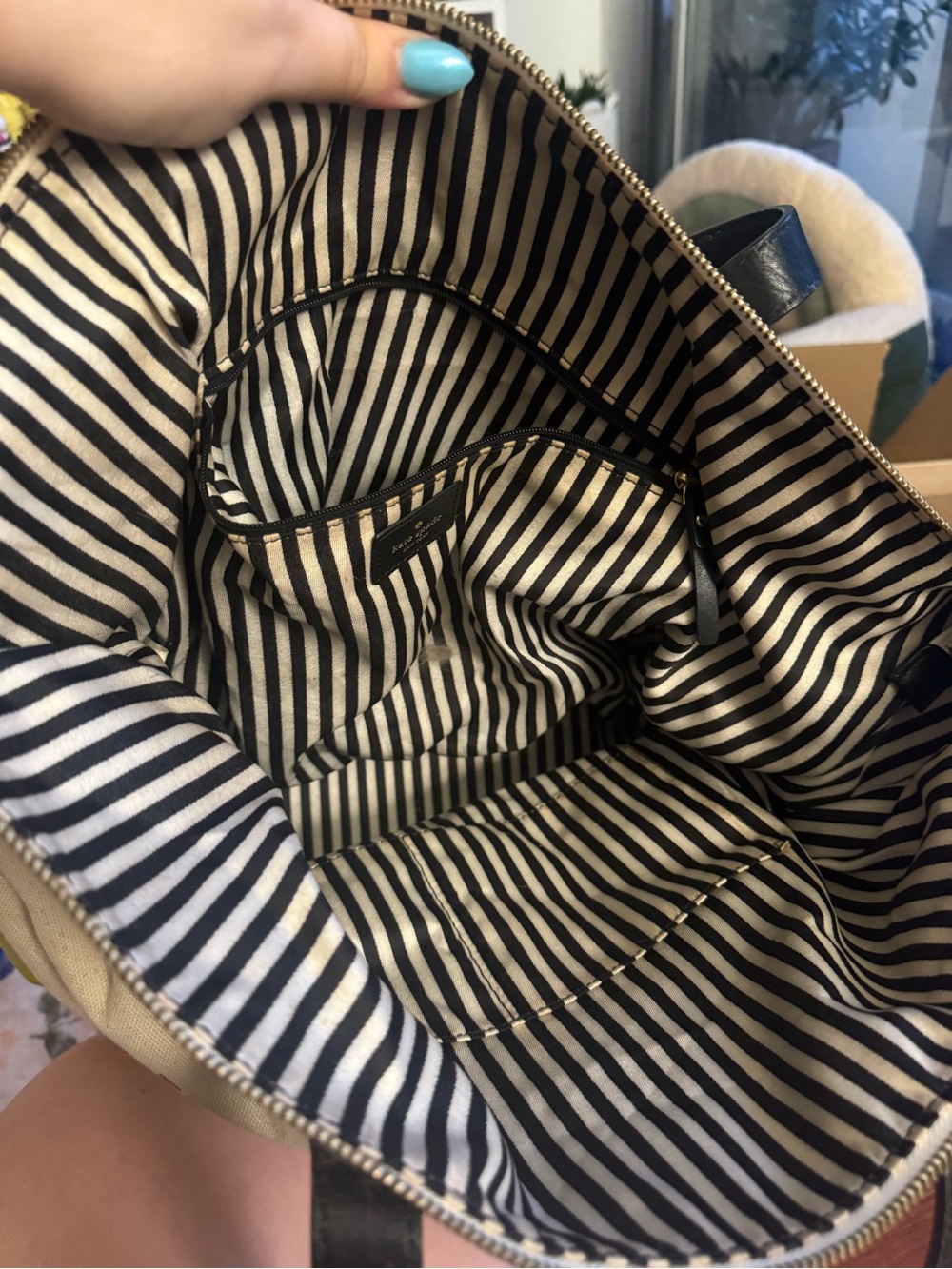 kate spade Tequila Tote in Cream and Lime - Picture 3 of 3